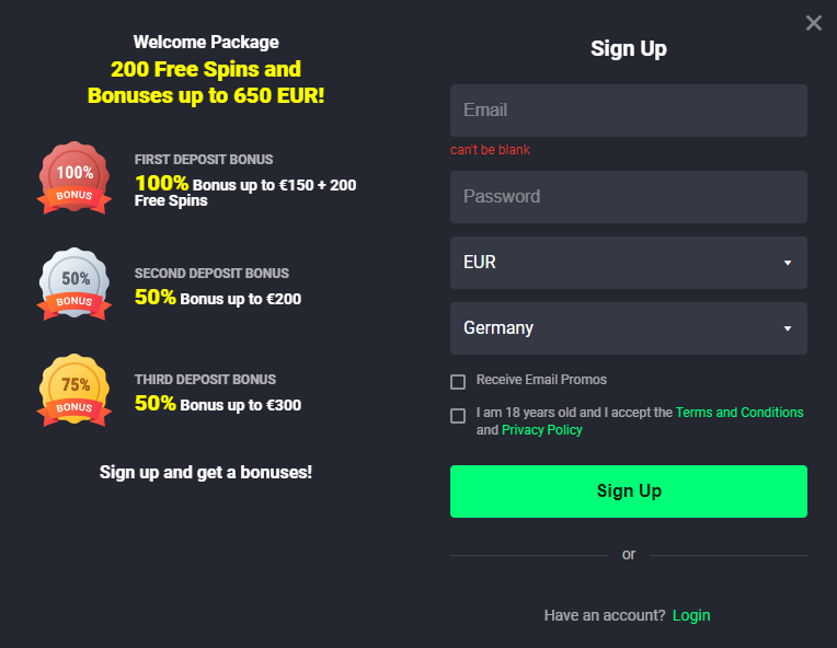 Spinago Casino Anmeldung